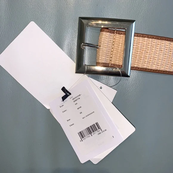 Max Mara Diretta Raffia & Leather Belt display picture 2